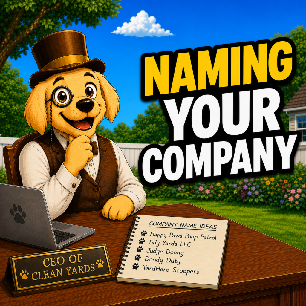 Winston from PSM giving pooper scooper business name ideas.