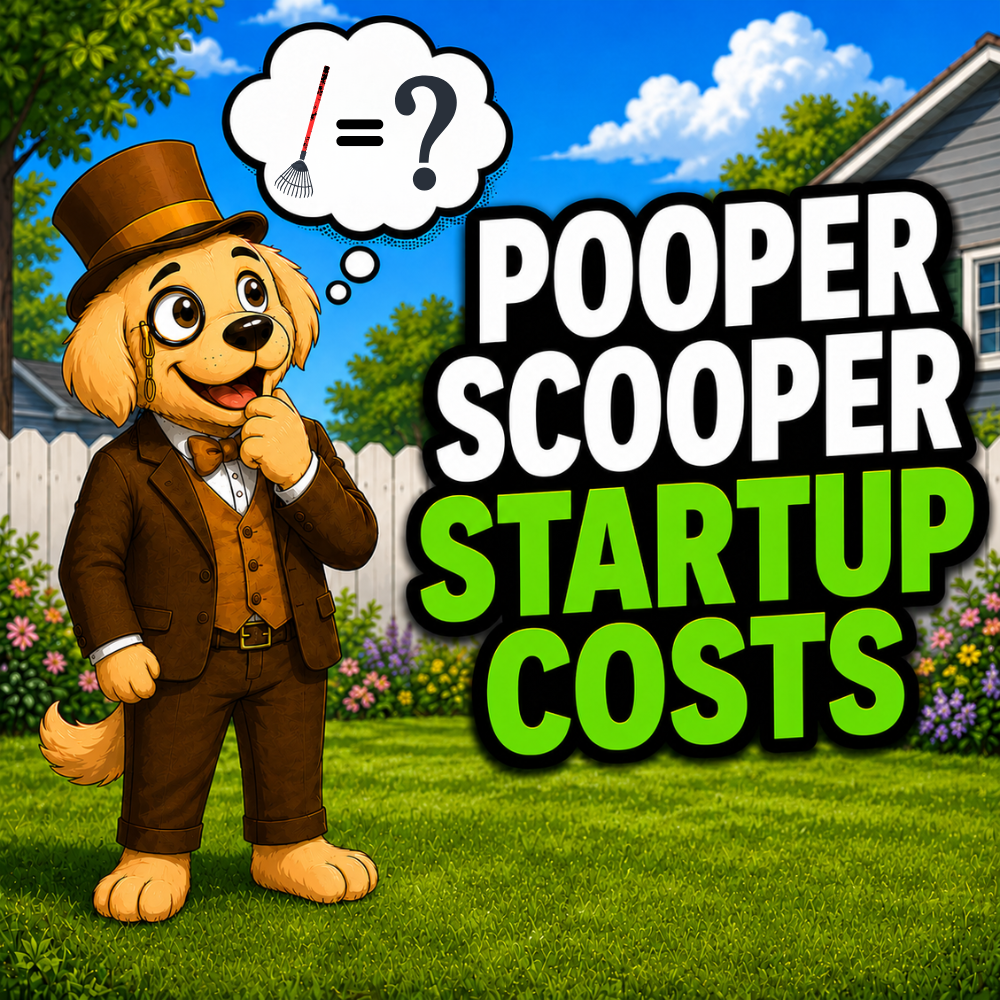 Winston from PSM explaining pooper scooper business startup costs standing in his back yard.
